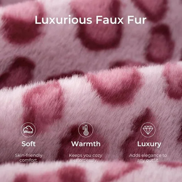 ⚡Women's Cheetah Pink Fuzzy Scuff Slippers Soft Comfy Memory Foam Non Slip